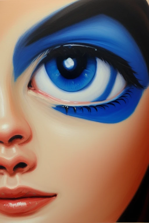 Big blue eyes oil paint