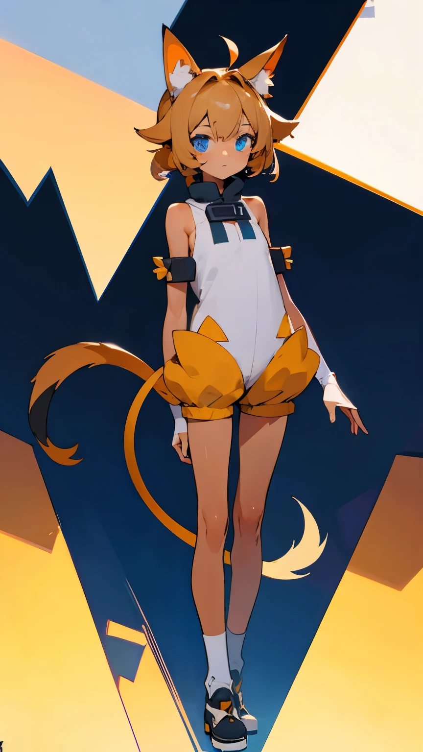 girl,animal ears,tails,Blue eyes,tan,standing