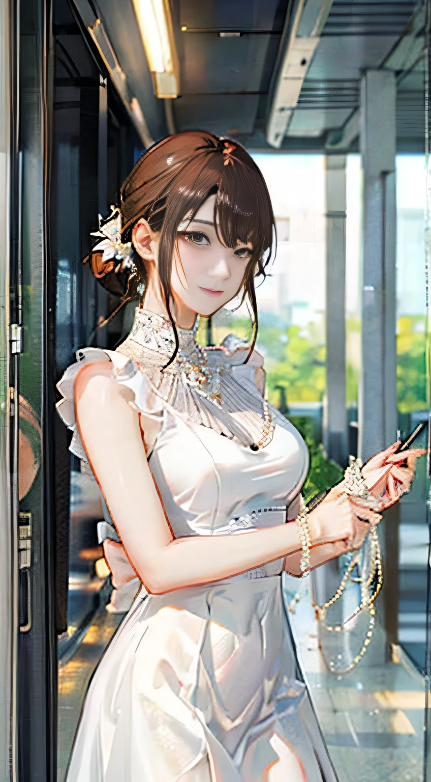 highest quality, masterpiece, One woman、 whole body, Very delicate and beautiful woman, 8K Wallpaper, Beautiful fine details, Beautiful sparkle, Cinematic lighting、27 years old、Idol、sexy、Colorful costumes、Red Line、Tall beauty、cute