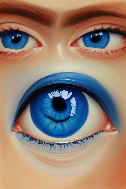 Big blue eyes oil paint