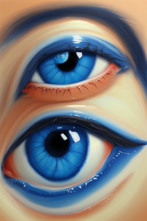 Big blue eyes oil paint