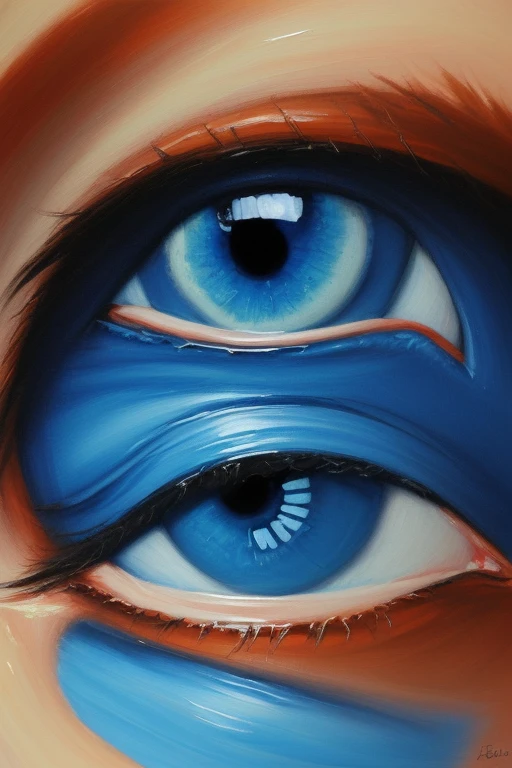 Big blue eyes oil paint