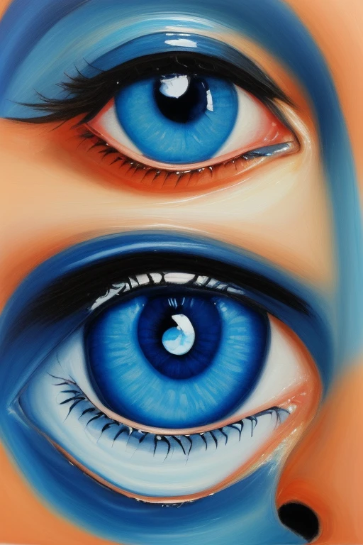 Big blue eyes oil paint