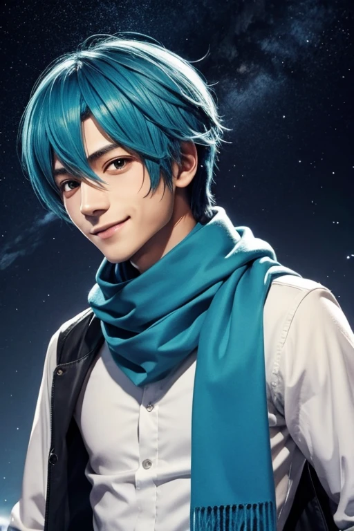 Vocaloid KAITO、Blue scarf、smile