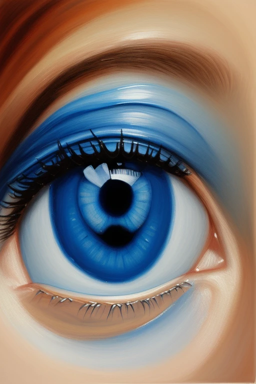 Big blue eyes oil paint