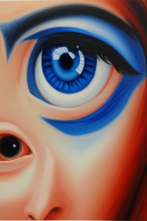 Big blue eyes oil paint