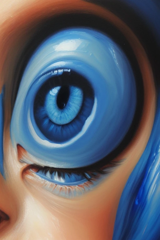 Big blue eyes oil paint