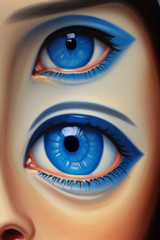 Big blue eyes oil paint
