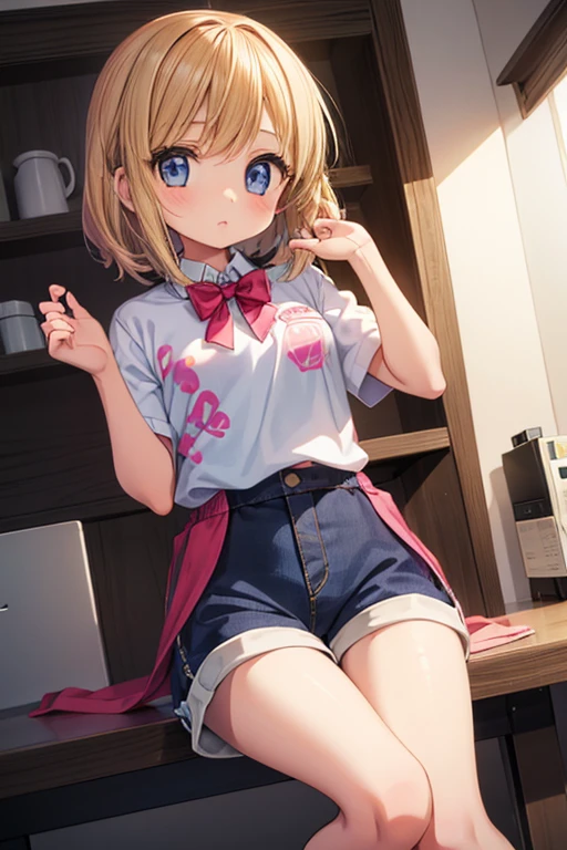 highest quality、cute girl、、、、(Junior idol、Shorts:1.4)