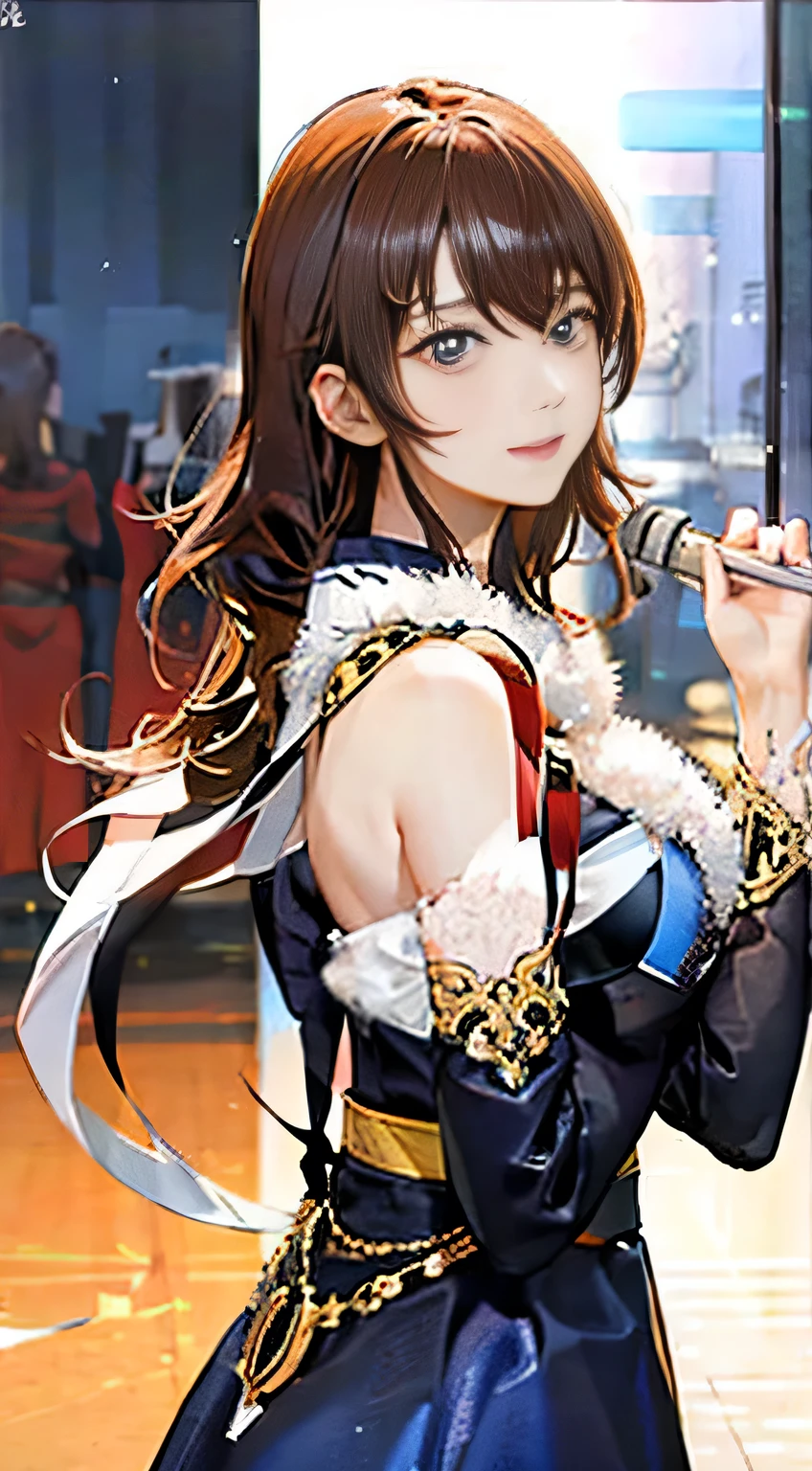 highest quality, masterpiece, One woman、 whole body, Very delicate and beautiful woman, 8K Wallpaper, Beautiful fine details, Beautiful sparkle, Cinematic lighting、27 years old、Idol、sexy、Colorful costumes、Red Line、Tall beauty、Sadistic