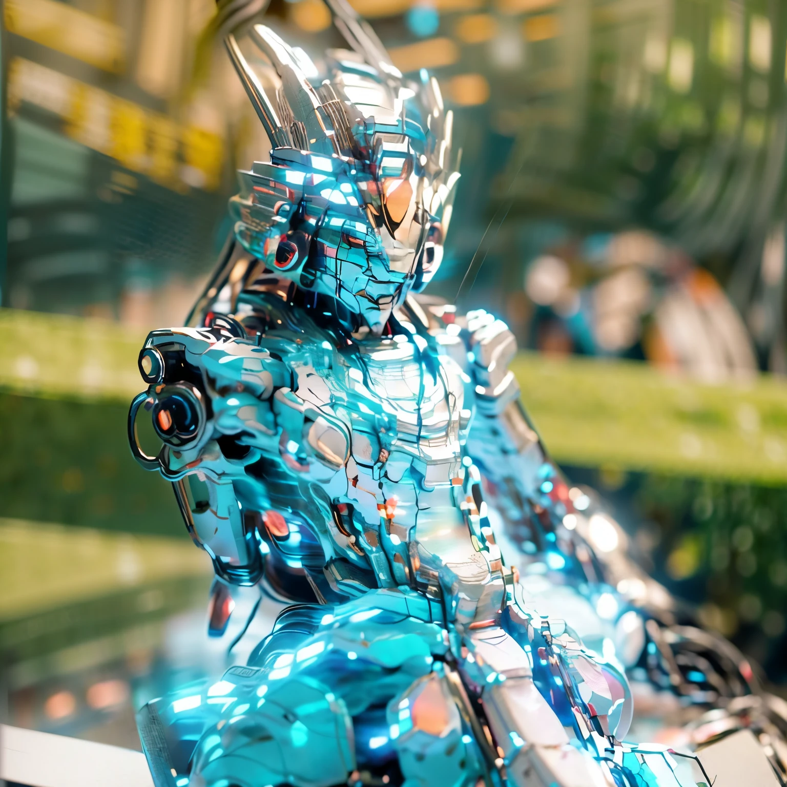 (best quality:1.2), 8k, highres, octan render, (masterpiece), extremely ultra detail, cyborgized Japanese woman, extremely ultra cute face, , skinny body, flat chest,  (blue metallic mechanical frame:1.5), (Power cables connected throughout the body), detaile up, Instead of hair, there are cables growing out of it, mechanical fusion, mechanical skeleton, bio mechanics, mechanical life-form, highly intricate detail, extremely ultra real texture, human-like skin, realistic hair, ultra realistic details, professional lighting, (realistic:1.4), (RAW photo:1.2), (photorealistic:1.37)