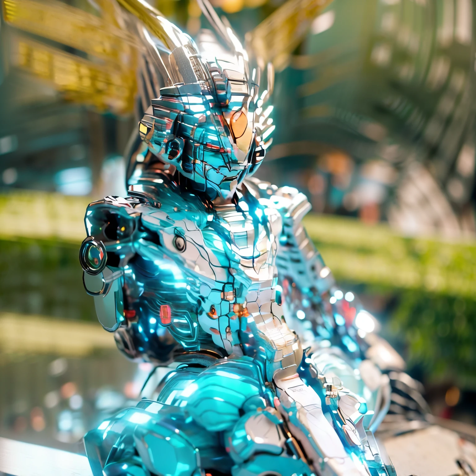 (best quality:1.2), 8k, highres, octan render, (masterpiece), extremely ultra detail, cyborgized Japanese woman, extremely ultra cute face, , skinny body, flat chest,  (blue metallic mechanical frame:1.5), (Power cables connected throughout the body), detaile up, Instead of hair, there are cables growing out of it, mechanical fusion, mechanical skeleton, bio mechanics, mechanical life-form, highly intricate detail, extremely ultra real texture, human-like skin, realistic hair, ultra realistic details, professional lighting, (realistic:1.4), (RAW photo:1.2), (photorealistic:1.37)