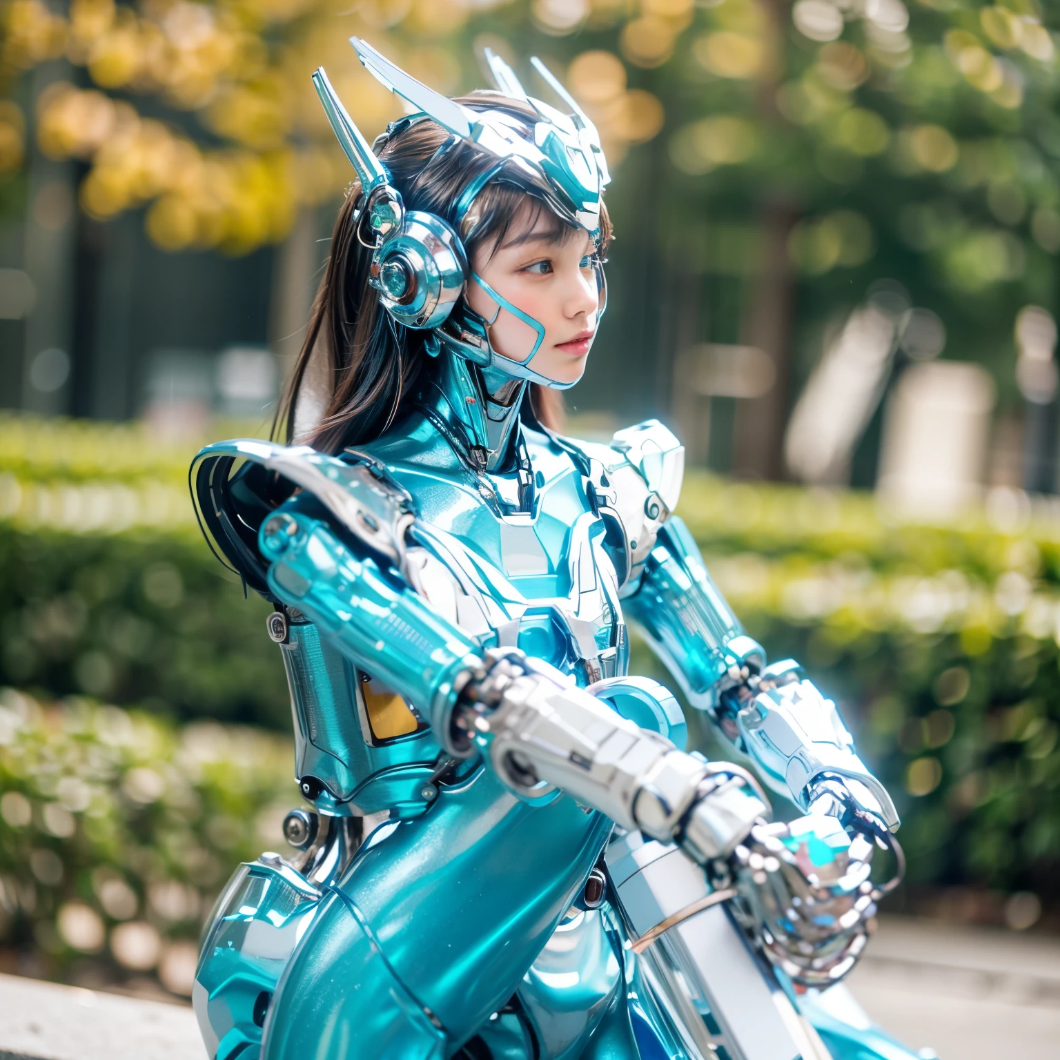 (best quality:1.2), 8k, highres, octan render, (masterpiece), extremely ultra detail, cyborgized Japanese woman, extremely ultra cute face, , skinny body, flat chest, (blue metallic mechanical frame:1.5), (Power cables connected throughout the body), detaile up, Instead of hair, there are cables growing out of it, mechanical fusion, mechanical skeleton, bio mechanics, mechanical life-form, highly intricate detail, extremely ultra real texture, human-like skin, realistic hair, ultra realistic details, professional lighting, (realistic:1.4), (RAW photo:1.2), (photorealistic:1.37)