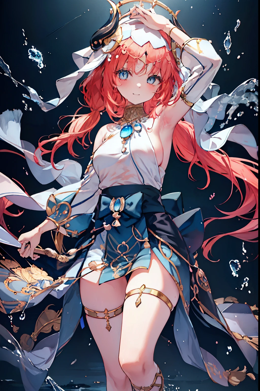 Niiro、blush,smile、Usual clothes、Combat Uniform、Show me your armpits、Shoulder Bare、The clavicle is visible、Sexy thighs、Beautiful feet、Usual hairstyle、highest quality, High resolution, unity 8k wallpaper, (shape:0.8), (Beautiful and beautiful eyes:1.6), Highly detailed face, Perfect lighting, Extremely detailed CG, (Perfect hands, Perfect Anatomy),