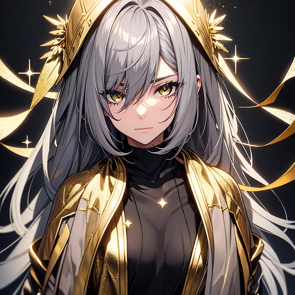 a grayish black background with gold glitter