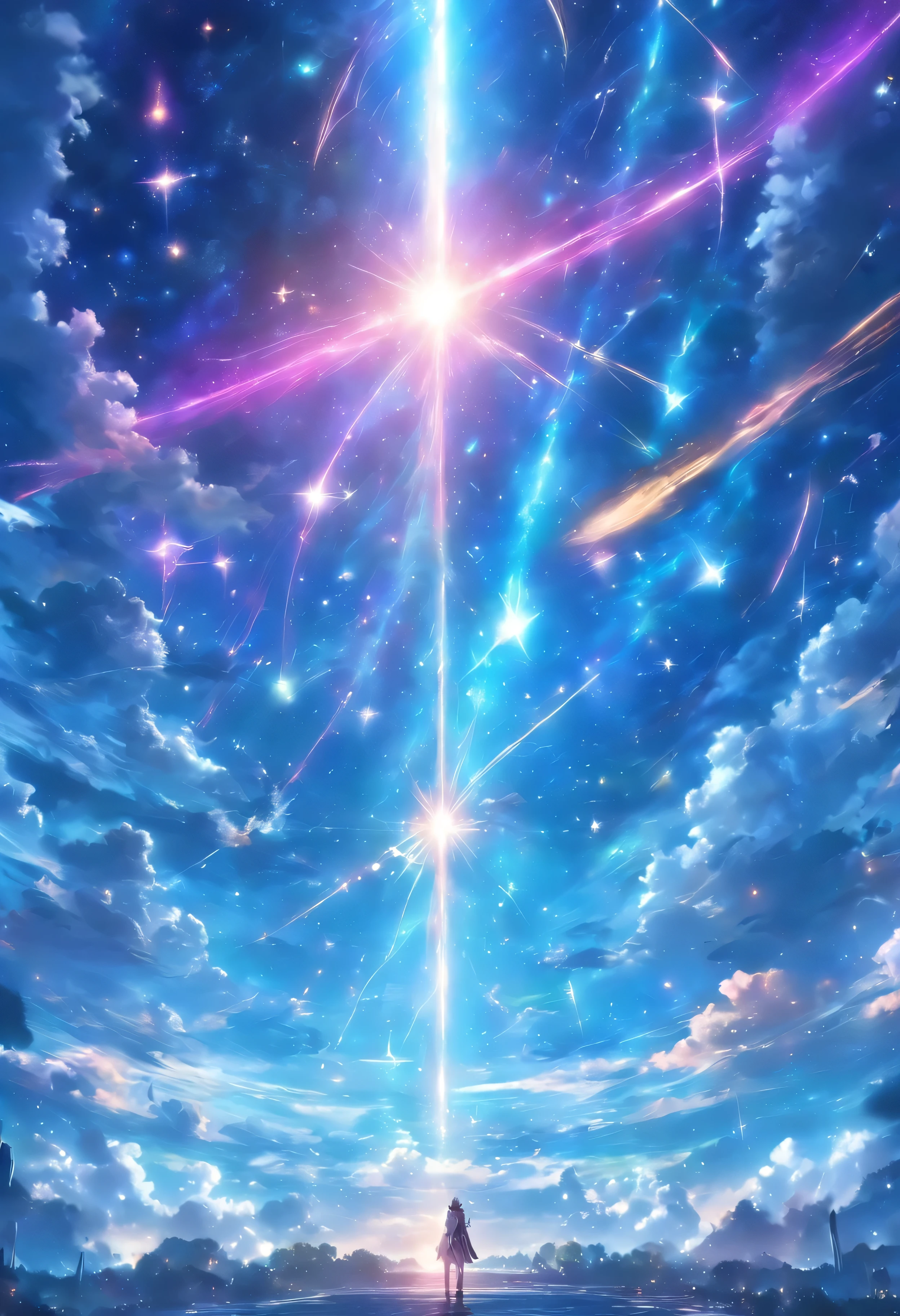 ((Masterpiece))，(Best quality))，Magnificent space image scene，Interstellar，Huge star gates，Spaceship，Shining starry sky，8K，super-fine，high qulity