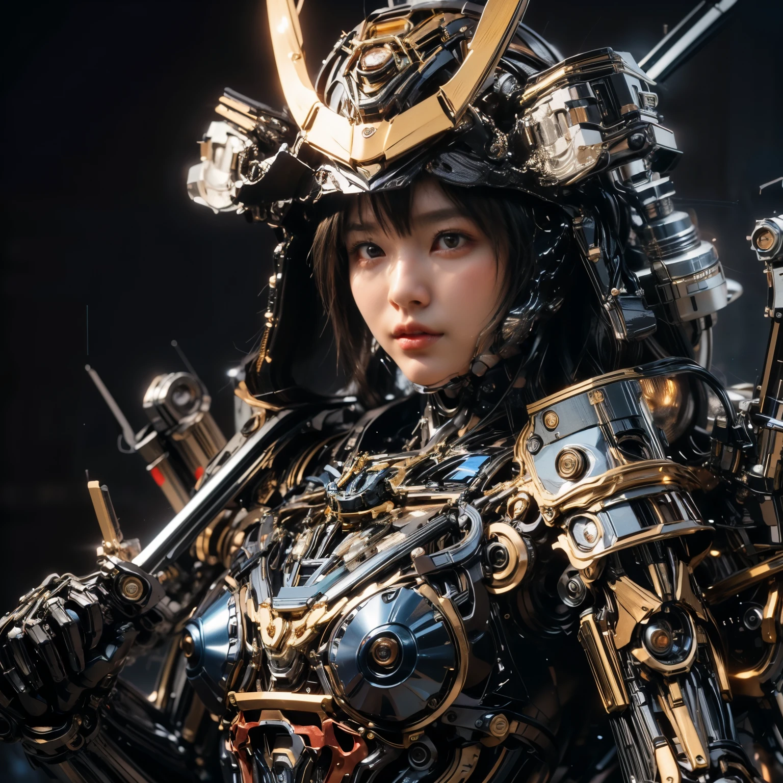(best quality:1.2), 8k, highres, octan render, (masterpiece), extremely ultra detail, cyborgized Japanese woman, extremely ultra cute face, , skinny body, flat chest,  (blue metallic mechanical frame:1.5), (Power cables connected throughout the body), detaile up, Instead of hair, there are cables growing out of it, mechanical fusion, mechanical skeleton, bio mechanics, mechanical life-form, highly intricate detail, extremely ultra real texture, human-like skin, realistic hair, ultra realistic details, professional lighting, (realistic:1.4), (RAW photo:1.2), (photorealistic:1.37)