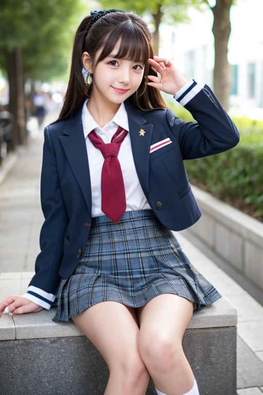 Cute Girls、Idol、Schoolgirl uniform、mini skirt、sit