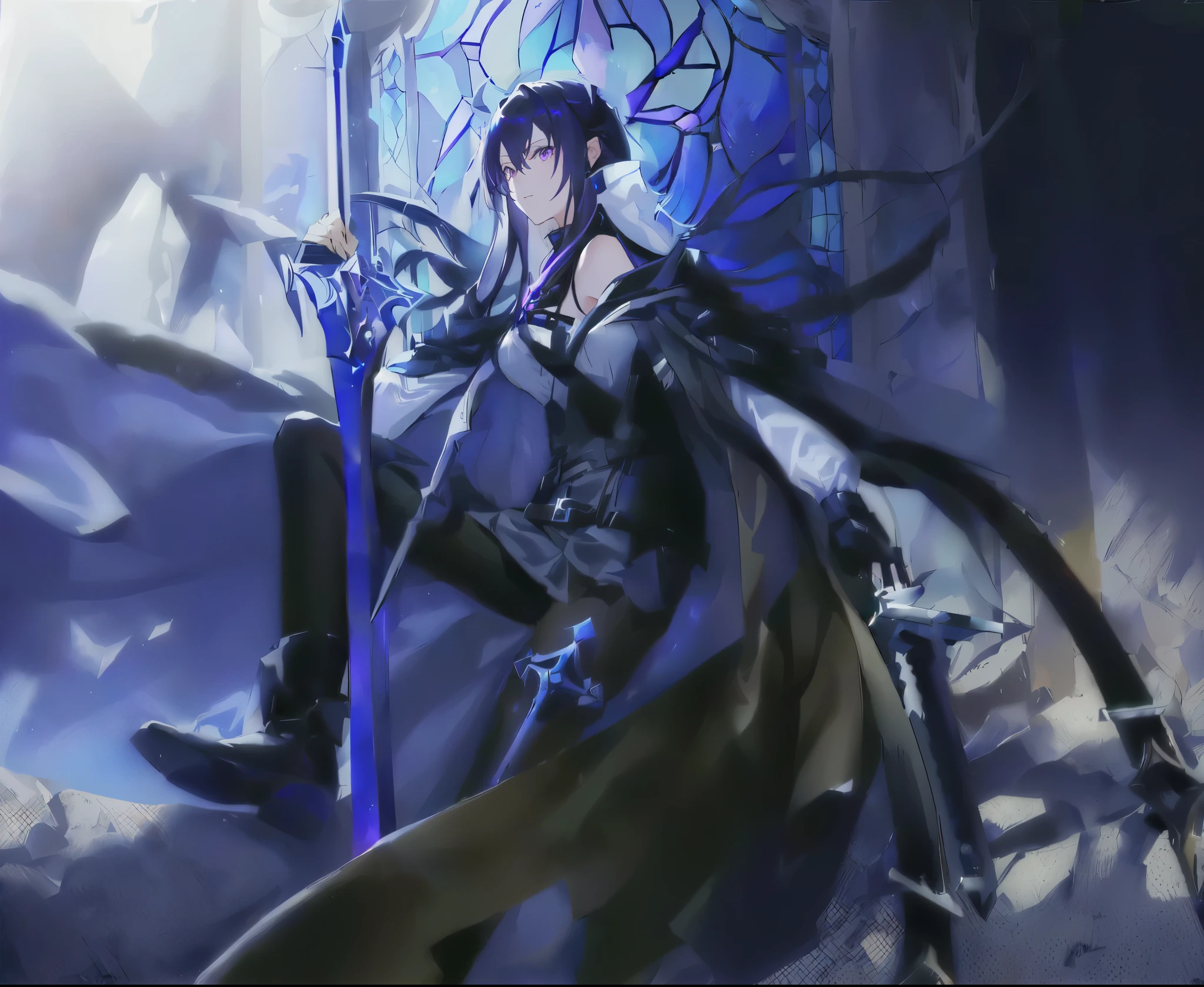 Dark purple long hair girl,Bad guy anime 8k, Kirito, Detailed key animation art, From Arknights, Anime Art Wallpaper 4k, Anime Art Wallpaper 4K, Albedo from the anime Overlord, best anime 4k konachan wallpapers, Zero Art, anime art wallpaper 8 k