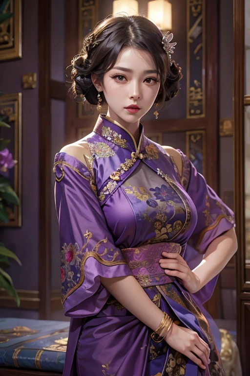 (Masterpiece, Top quality, Best quality, offcial art, Beautiful and aesthetic:1.2), (a beautiful girl in vintage aodai:1.3), Extremely detailed,(Fractal art:1.1),(Colorful:1.1)(Flowers:1.3),highest details,(zentangle:1.2), (Dynamic pose), street, Cyberpunk, (vietnam Traditional aodai:1.2), (Shiny skin), (many color:1.4), ,(Earrings:1.4),