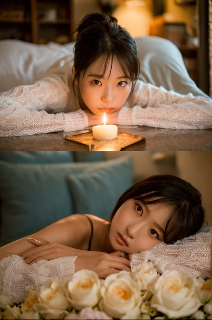 "黒猫🐈‍⬛の仲間とスチームパンクな女の子, Relax in a candlelit room,  Eye contact with viewers, Shooting with wide angle."