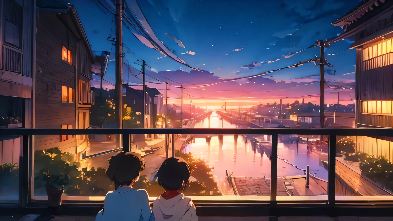 In the room at night,An adult woman is facing a computer,Outside the window are street lights, Makoto Shinkai, Beautiful anime scene, Makoto Shinkai, Cyril Rolland, Anime Background Art, Beautiful anime scenery, anime art wallpaper 4k, anime art wallpaper 4k, 4k anime wallpaper, anime wallpaper 4k, anime wallpaper 4k, Detail enhancements, Perfect detail handling.