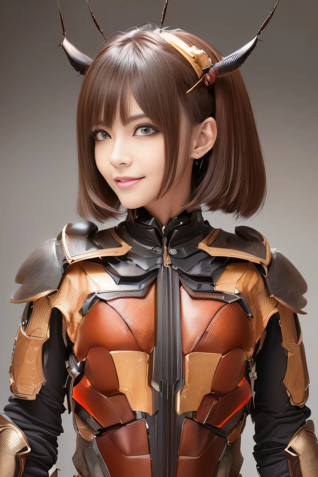 (high resolution,masterpiece,best quality,extremely detailed CG, anime, official art:1.4), realistic, photo, amazing fine details, all intricate, gloss and shiny,awesome many layers, 8k wall paper, 3d, sketch, kawaii, illustration,( solo:1.4), perfect female proportion,villainess, (fusion of dark brown cockroach and lady:1.4), (brown cockroach form lady:1.2), (brown cockroach lady:1.2), (fusion:1.2), (solo:1.4), (evil smile:1.2), muscular, abs, (cockroach brown exoskeleton bio insect suit:1.4), (cockroach brown exoskeleton bio insect armor:1.2), (brown transparency cockroach wing:1.4), (brown cockroach antennae:1.3),
