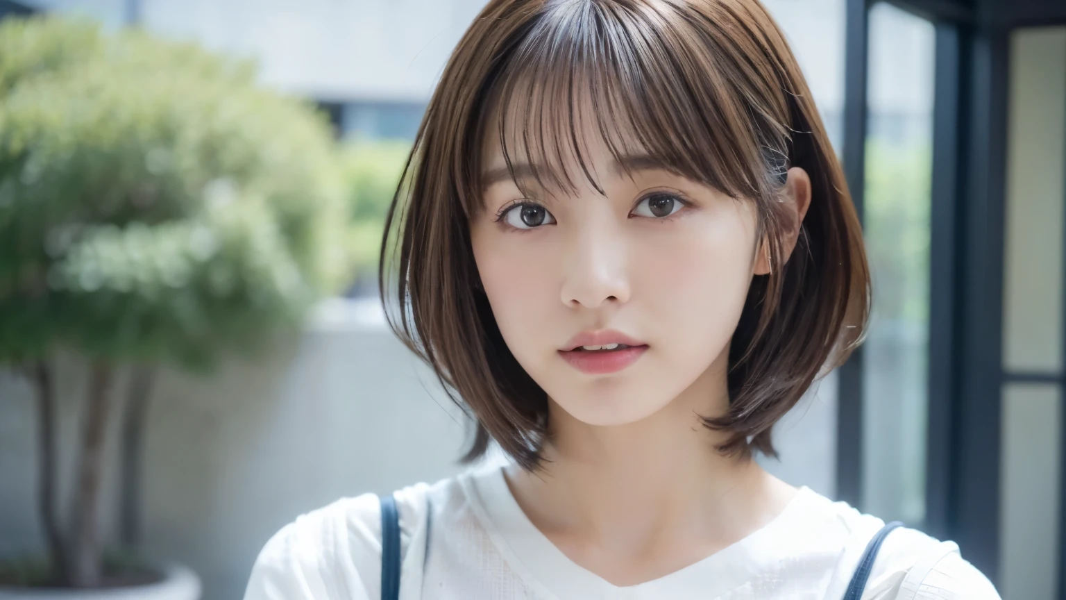 (highest quality、8k、32k、masterpiece、Hmph:1.2)、Cute Japanese Women Photos、Long sleeve dress、Very short hair、Photographed in natural light、Upper Body、Surface Focus、Simple Necklace、Photographed inside the cafe、From above、Looking at the audience、Mix 4、(8k、RAW Photos、highest quality、masterpiece:1.2)、(Realistic、Photorealistic:1.37)、1 girl、Photon Mapping、Physically Based Rendering、good looking、Excellent image quality、High resolution、1080p、(Beautiful face)、(Detailed facial depiction)、(Detailed explanation of the hand setter muscle parts)、(Detailed CG)、Dirty hair、masterpiece、Rich details、(exquisite features)、(Best image quality)、(masterpiece)、(Detailed eyes)、I look forward to seeing you、Delicate clavicle、Various poses