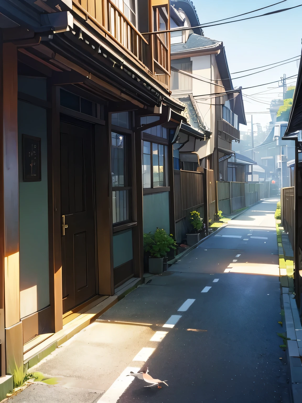 morning、Residential Street、sparrow、A pleasant morning、Outdoor