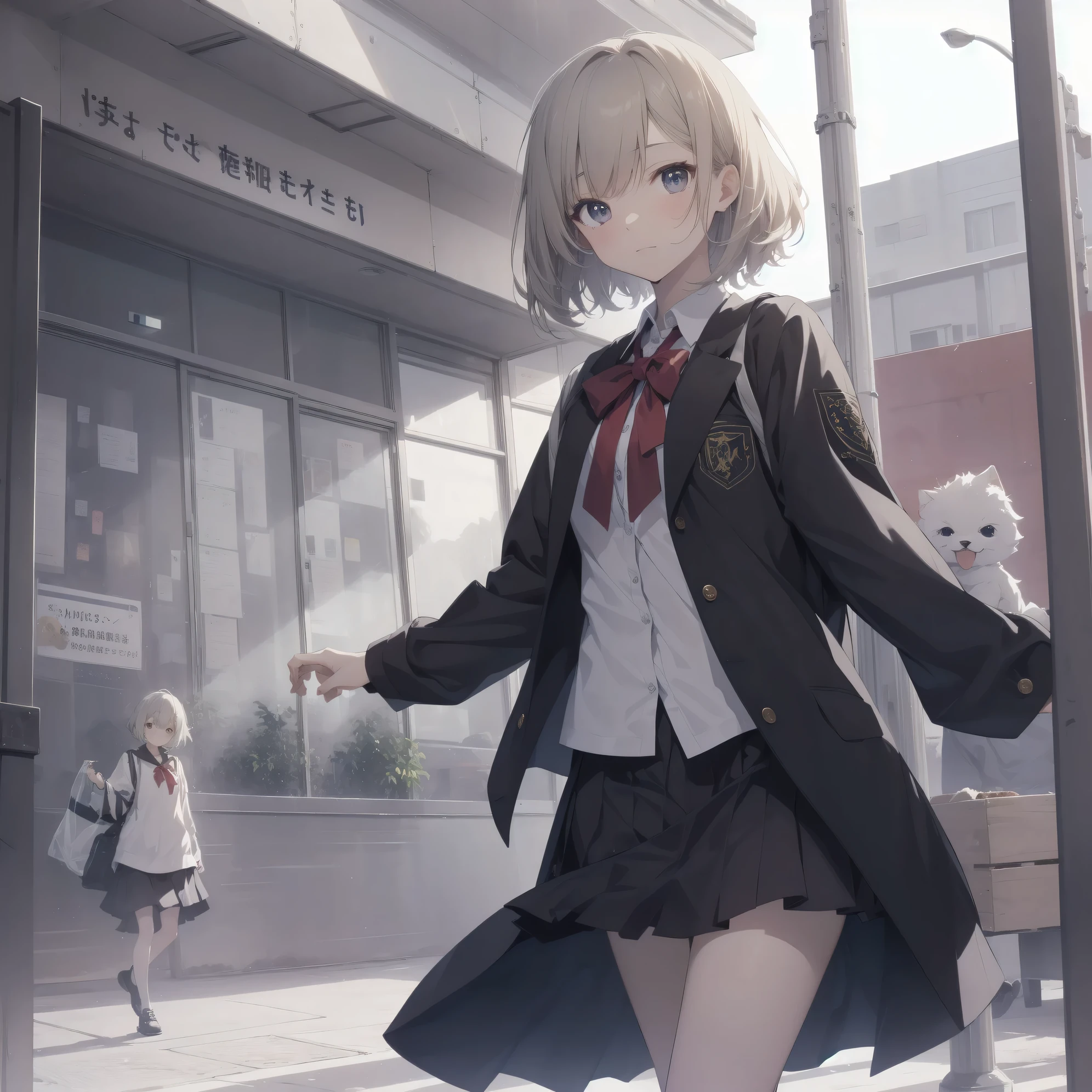 ultra-absurdres-Top quality by artist God, ultra-detailed, high resolution, anime moe artstyle, best anime 8k konachan wallpaper, pixiv contest winner, pool:2810, perfect anatomy,break, 1girl, (Please draw a girl walking sleepily to school alone. )break,(Solo,little female, 13-year-old:1.3),Full limbs, complete fingers,a junior high school student, (very short hair), short cut, flat chest, , small butt, small black eyes, beautiful detailed eyes, well-proportioned iris and pupils, expressive eyes, highres detailed hair, soft expression, salor school_uniform, sailor collar, serahuku, bow, pleated skirt,(Detailed Lighting), (Detailed background), in the School commute route. break,super detailed skin, Best cinematic lighting powered by famous artist, 8k,beauty illustration,photoshop_(medium),very aesthetic,break,((artist:minaba_hideo )), artist:clamp ,artist:carnelian ,artist:kantoku ,
