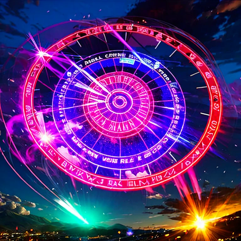 A attack of time power,  wheel of rimenmade of energy, ultra beautiful, ultra detailed, special light effects