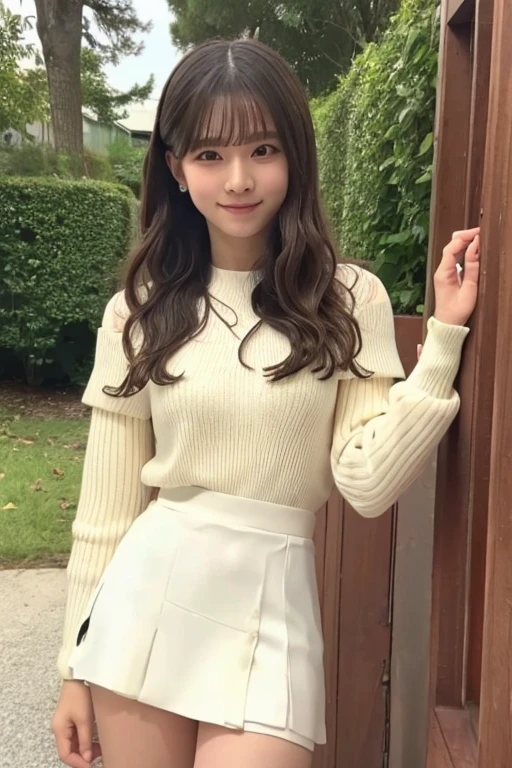 White clothes　Black Mini Skirt　Skirts should be shortened　room　Gravure idol pose