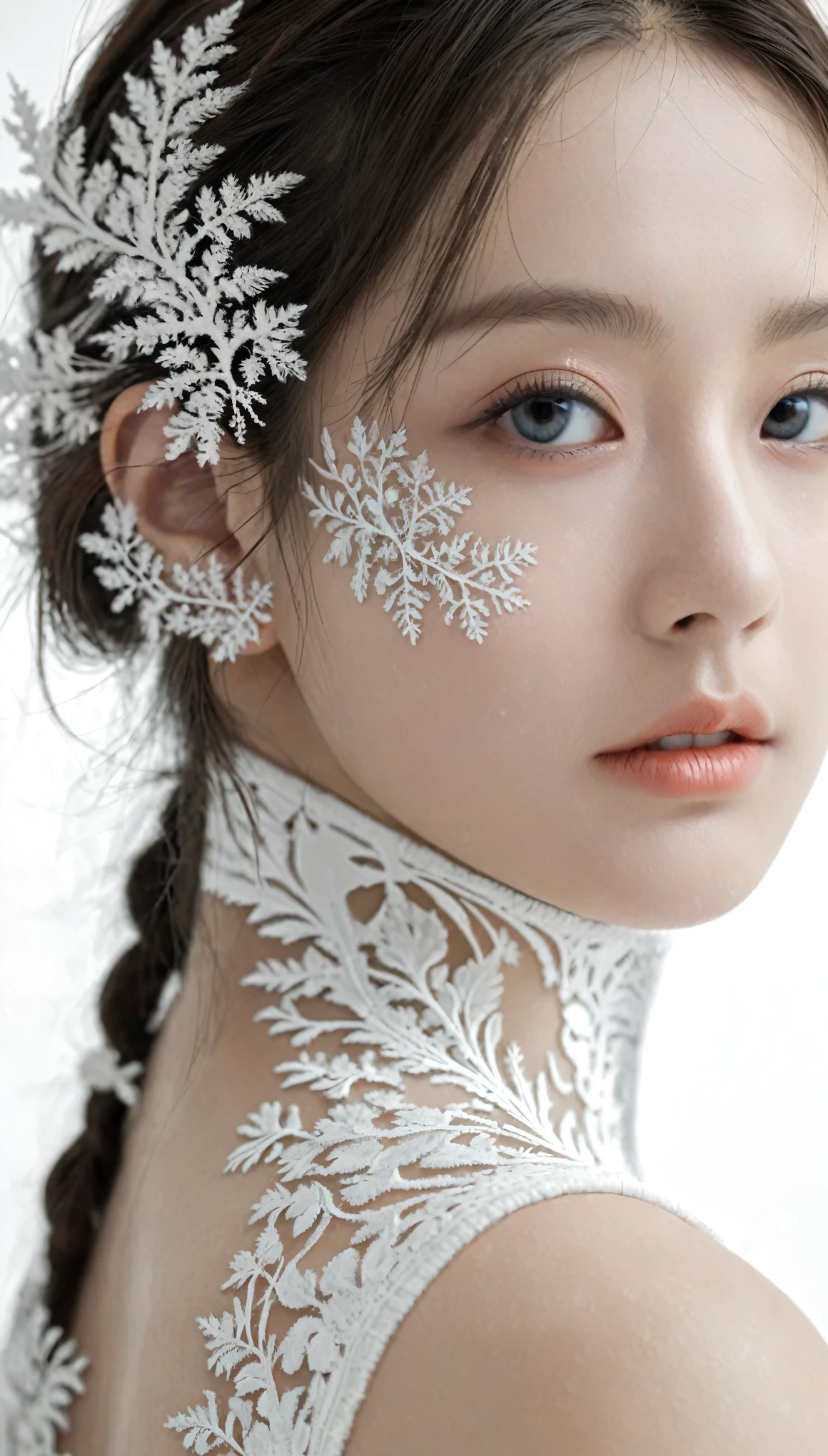 (absurd, high resolution, Super detailed), 1 Girl, Solitary, Very detailed eyes, (official art, Beauty and aesthetics: 1.2), (Fractal Art: 1.3), White powder color scheme, Most detailed