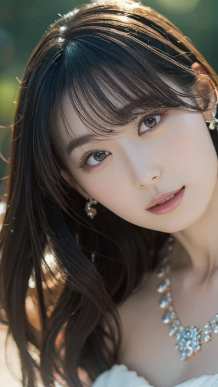 最high quality, masterpiece, High resolution, One Girl,whole body、dress,High heels,hair ornaments,necklace, jewelry,Beautiful Face,in addition_body, Tyndall effect,Realistic, Dark studio, Rim Light, Two-tone lighting,(Skin with attention to detail:1.2), 8K Ultra HD, Digital SLR, Soft lighting, high quality, Volumetric lighting, Frank, photograph, High resolution, 4K, 8k, Bokeh,