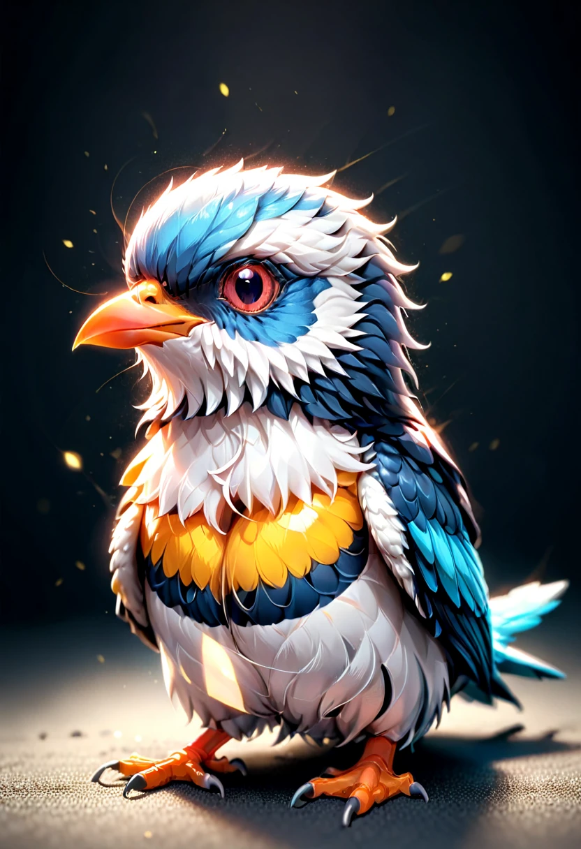 film photography style, best quality,ultra-detailed,HDR,animal photography, Cute little baby bird. Professional photography, national Geographic: macro photography hyperrealism trending on Artstation Michaelangelo volumetric lighting maximalist Alex Grey, victo ngai, Jean Baptiste mongue photoillustration 8k resolution concept art intricately detailed, sci-fi, realistic, light grain