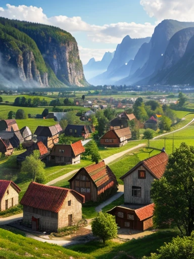 make a 4k image of a mystical village Judæus best view