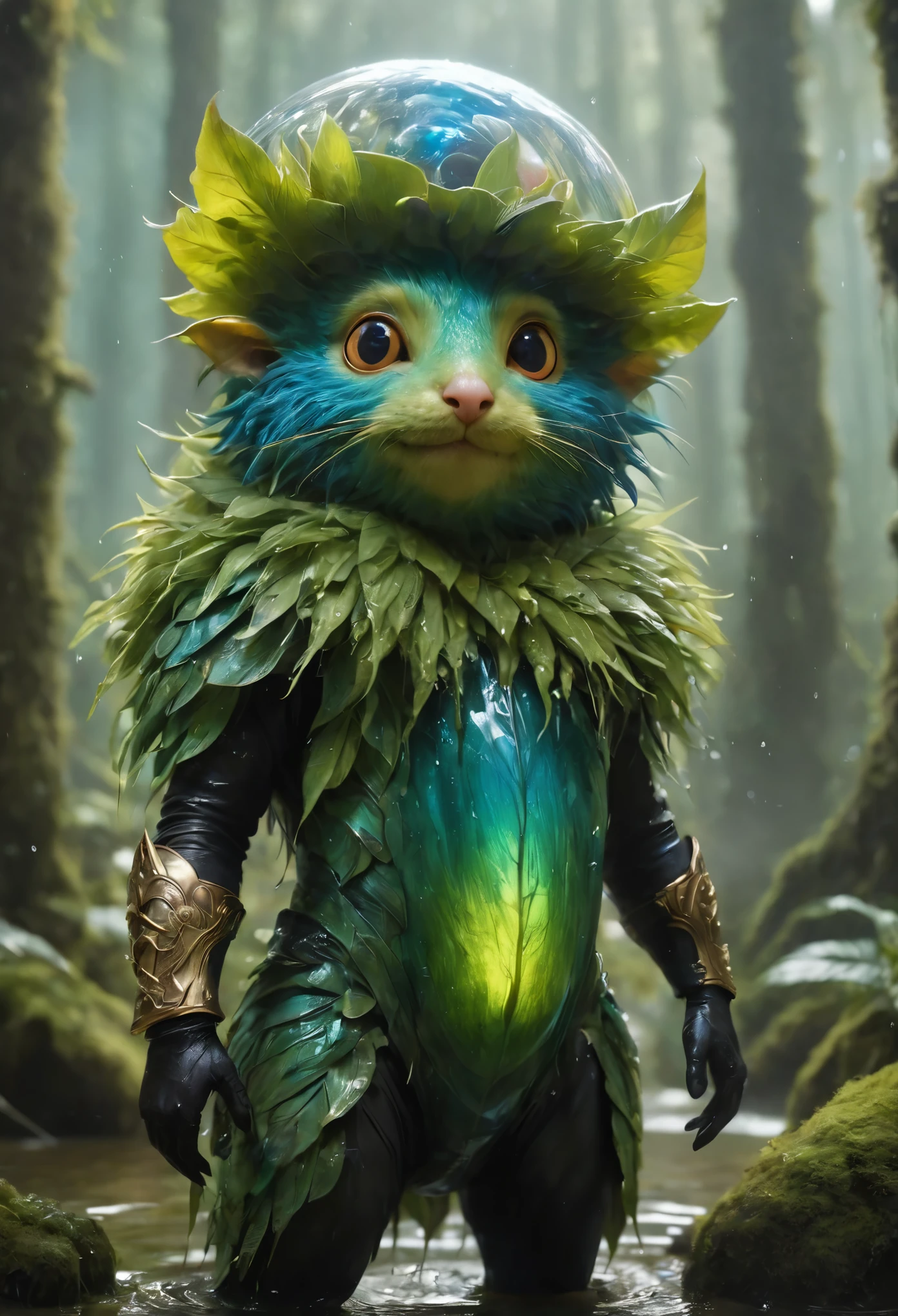 obra de arte famosa de (magali villeneuve:1.2), ojos expresivos detallados, estilo fantasia, the eccentric and unusual mobglow with a filthy vrangboodle and a vassal zibberzang that protects him from the rain, is covered in fluffy fuzz and stalks carefully across the juxtaposed pools of planet shmodderball v, where oversized lormshmog and confused jubshmurgler line the water&#39;s edge , arte del cartel, bold lines, Dibujo expresivo,  premiado, (detalles intrincados, obra maestra, mejor calidad:1.4),(Gelatina:-2)
mirando al espectador, dynamic pose