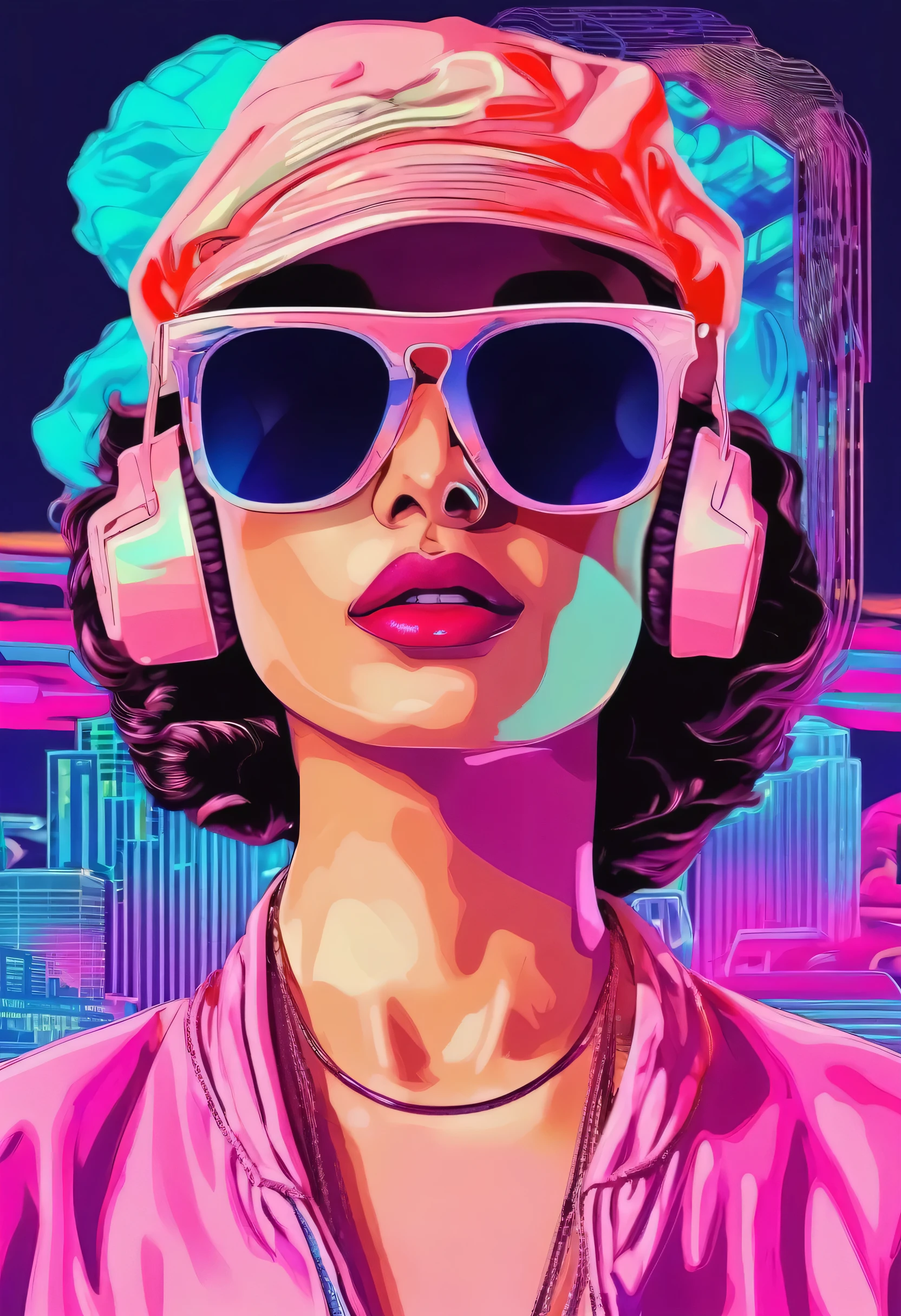 al estilo de Vaporwave , retrato