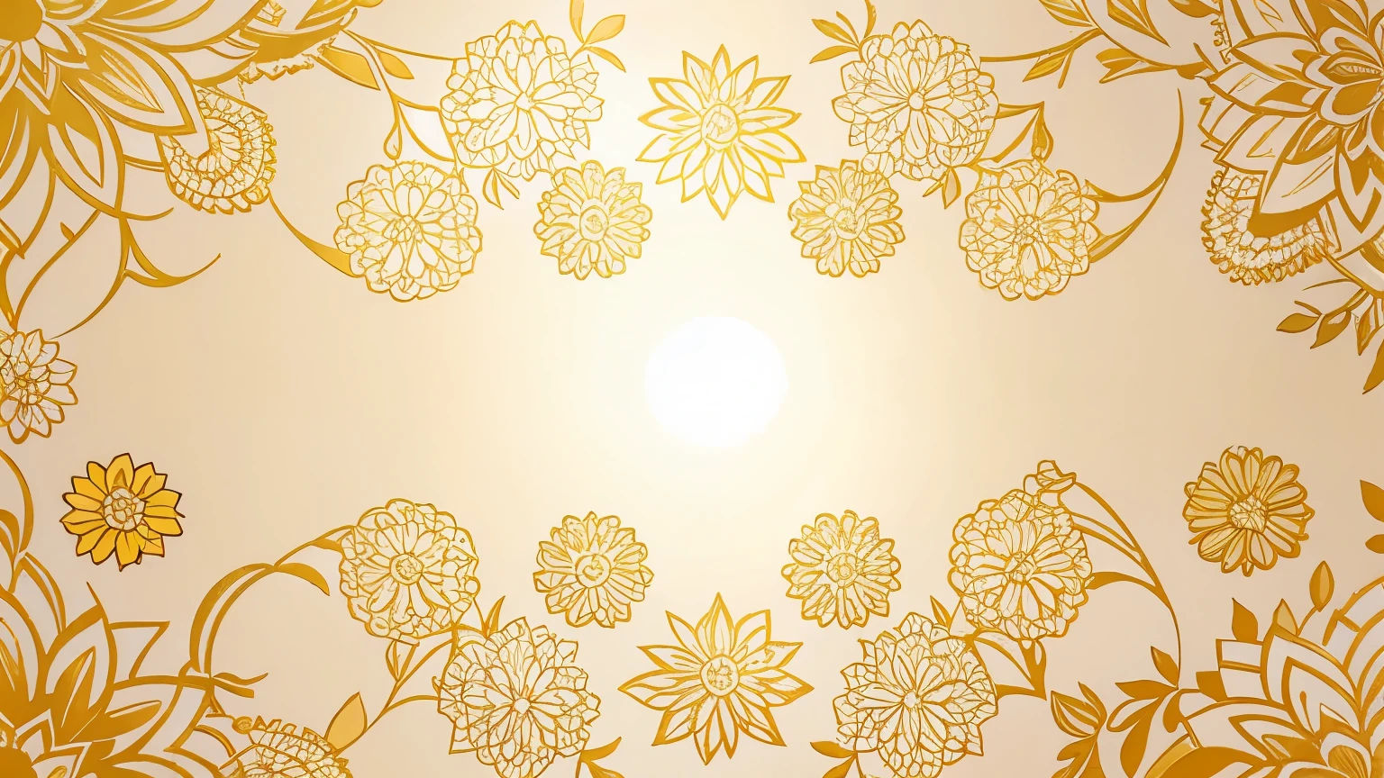 golden light color floral repeating pattern
