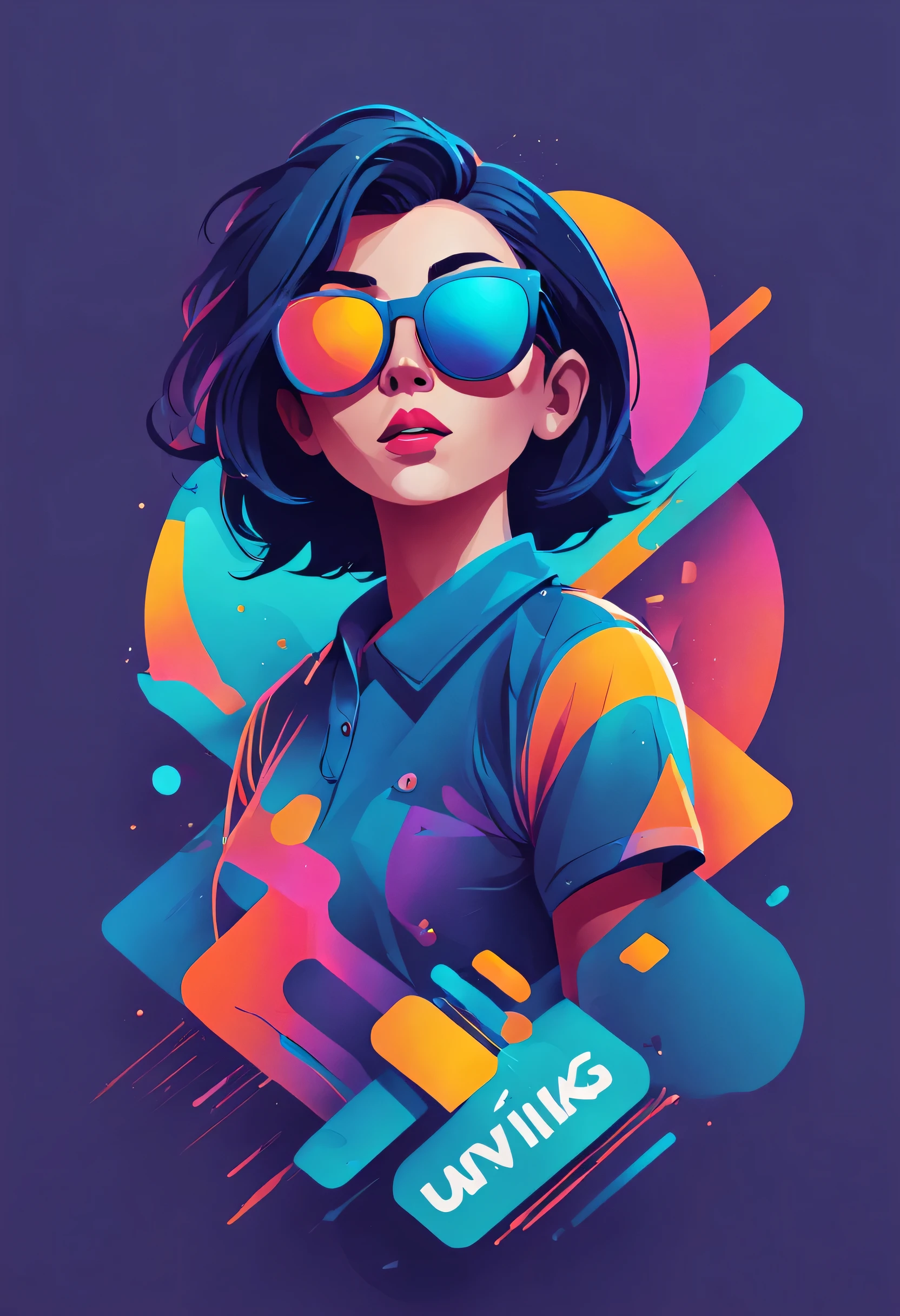 mejor calidad,4k,8K,high resolution,obra maestra:1.2,ultra detallado,realista,photorealista:1.37,t-shirt design,arte digital de Malika Favre,sello elegante con gafas de sol,ganador del concurso de contraventanas,Arte del logotipo,Obra de arte,angular,vivid colors,bokeh,Illustration Style,moderno,pose llamativa,surprising composition,Elegant lines,contrast lighting,paleta de colores geniales,detalles precisos,creative design,muy estilizado,attention-grabbing concept,Artistic vision,unique pattern,elementos abstractos,geometric shapes,playful interpretation,Sophisticated aesthetics,Sharp lines,dynamic movement,trazos expresivos,formas fluidas,fondo texturizado,Eye-catching typography,artistic style