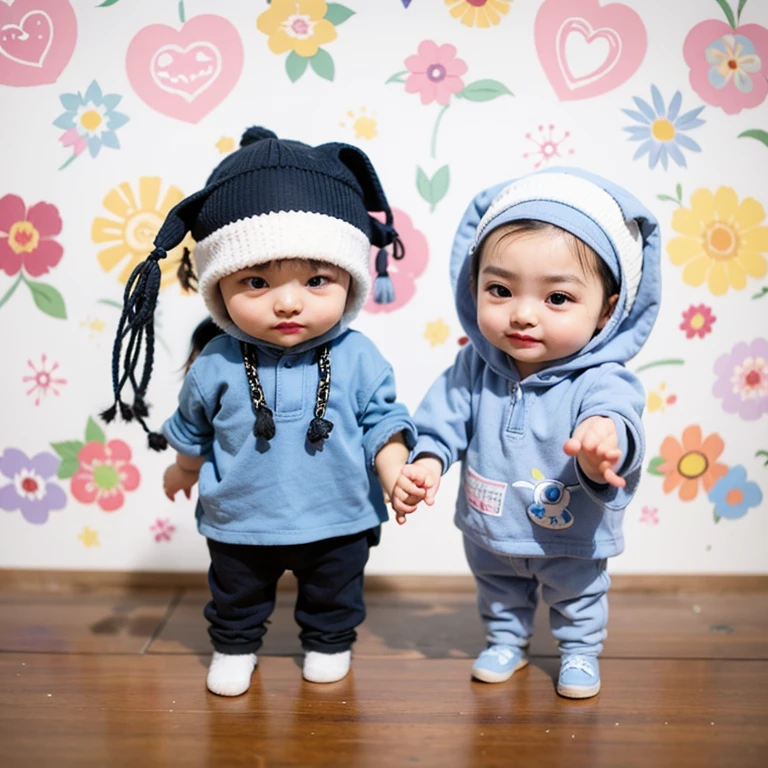 Seorang laki-laki memakai baju abu-abu menggunakan gelang dan jam sedang menggandeng tangan seorang perempuan yang menggunakan jilbab biru dengan kemeja garis-garis biru dan putih