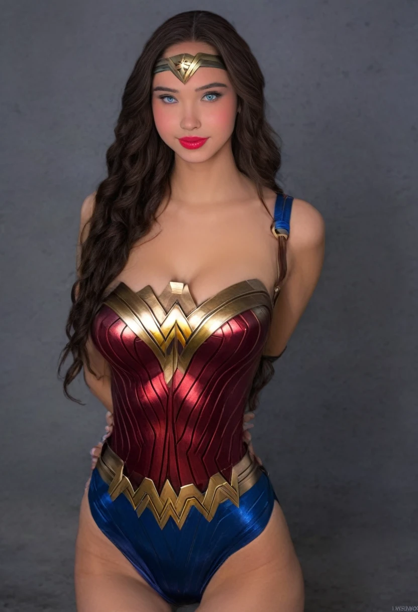 Realistic LydiaV wearing a sexy wonder woman outfit