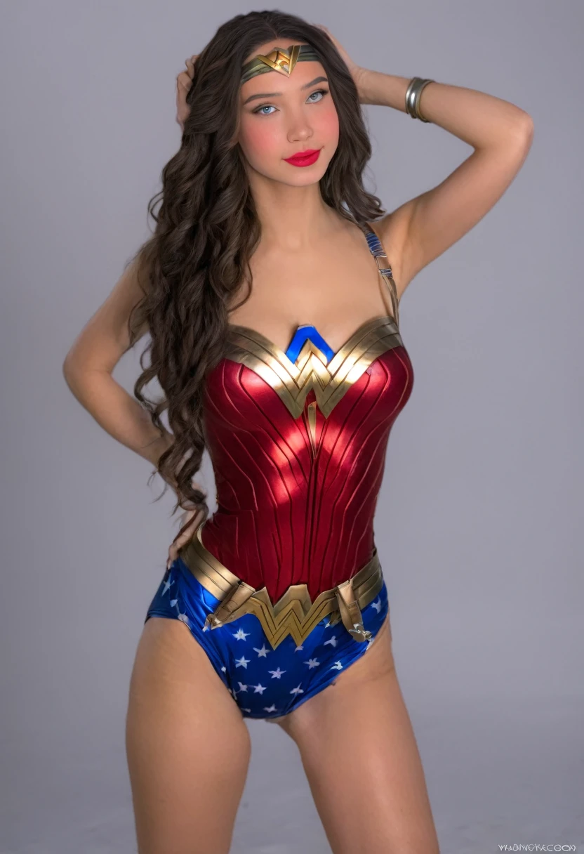 Realistic LydiaV wearing a sexy wonder woman outfit