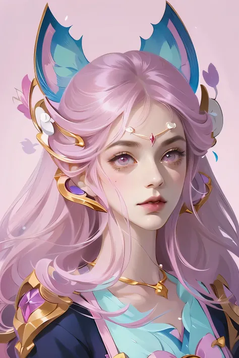 pink hair、anime girl with a bow, kawaii realistic portrait, guweiz, portrait of a magical girl, lovely characters, lovely art st...