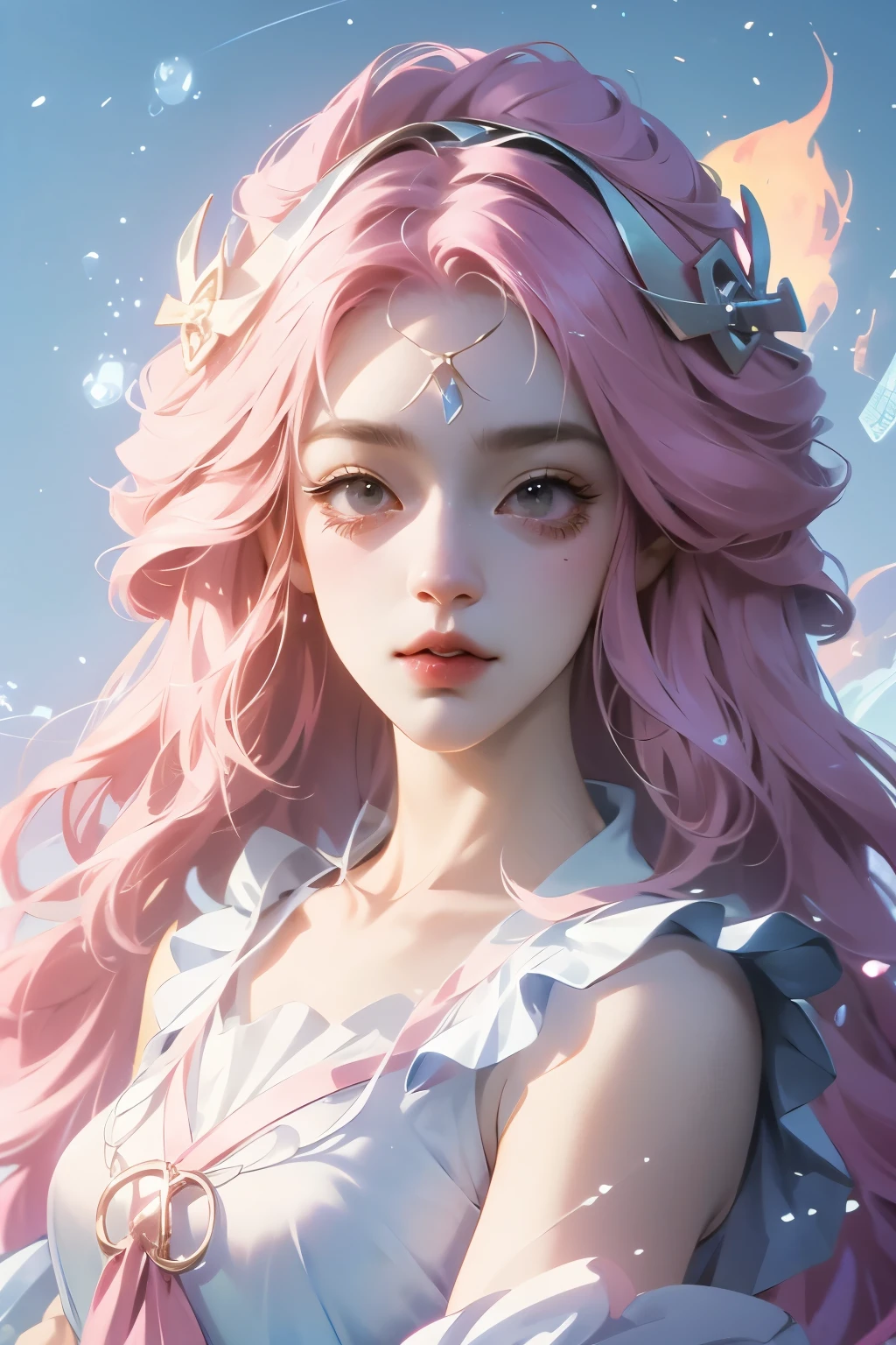 Pink Hair、Anime girl with a bow, Kawaii realistic portrait, guweiz, Portrait of a magical girl, Lovely characters, Lovely art style, Anime cute art style, Maple Story Character Art, Lovely portrait, Cute anime girl portrait, Portrait of a little person, Artwork in the style of Guweiz, Ink art anime loli