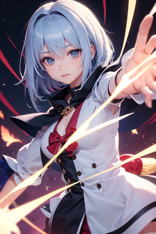 Angelic French doll ,Rock musician ,Mad Scientist Woman, Tengu, anime, carnival, Yu-Gi-Oh, (Punk girl: 0.6), stocky, to face a headwind, messy short hair