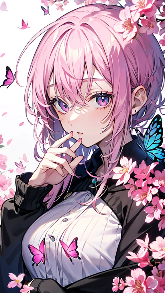 Butterfly,Pink hair,s eyes