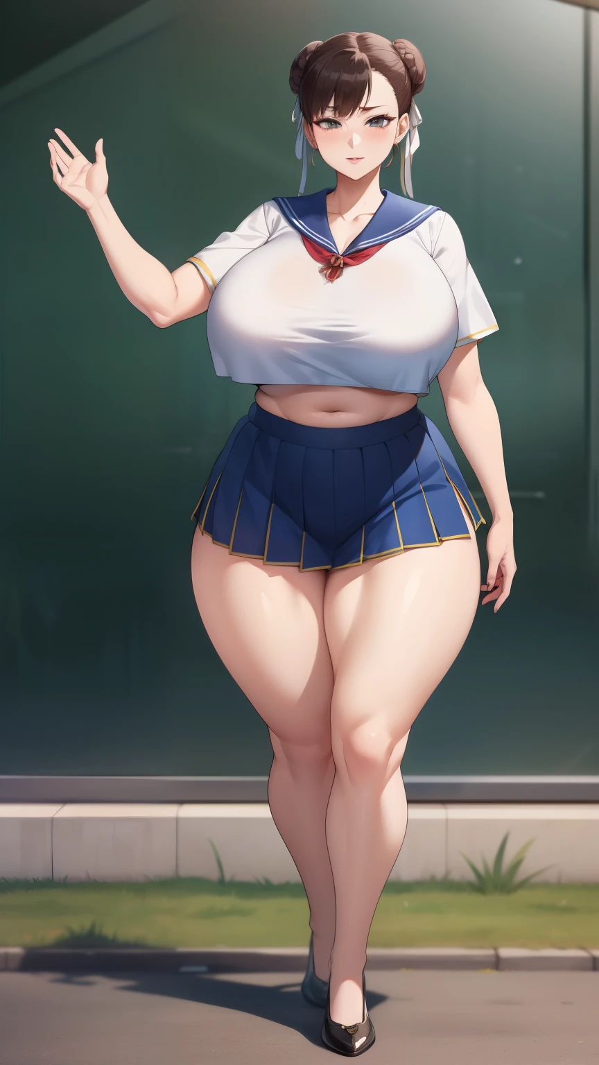 Big Breasts, Big Hips,Full Body Shot, Mature mother, Whipping the lower body, Plump thighs, ox, Seductive mature woman, Perfect body, Plus Size Model,high school girl,Sailor suit, The skirt is short,Mature woman wearing Sailor suit,Chunli