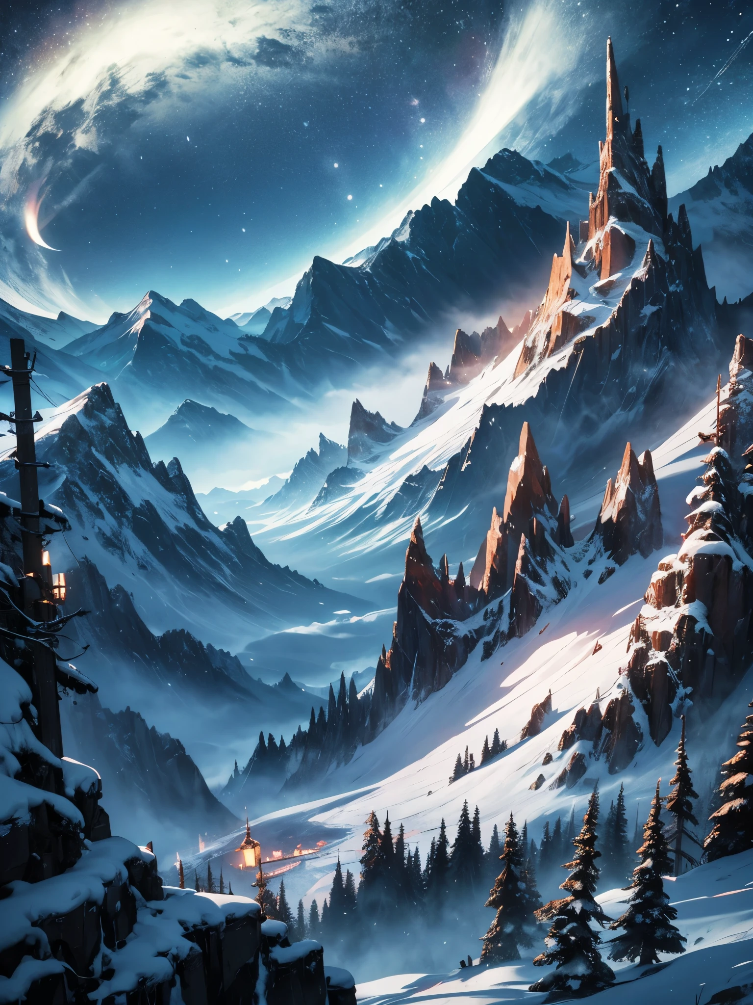 night、Mountainous Regions、grim、