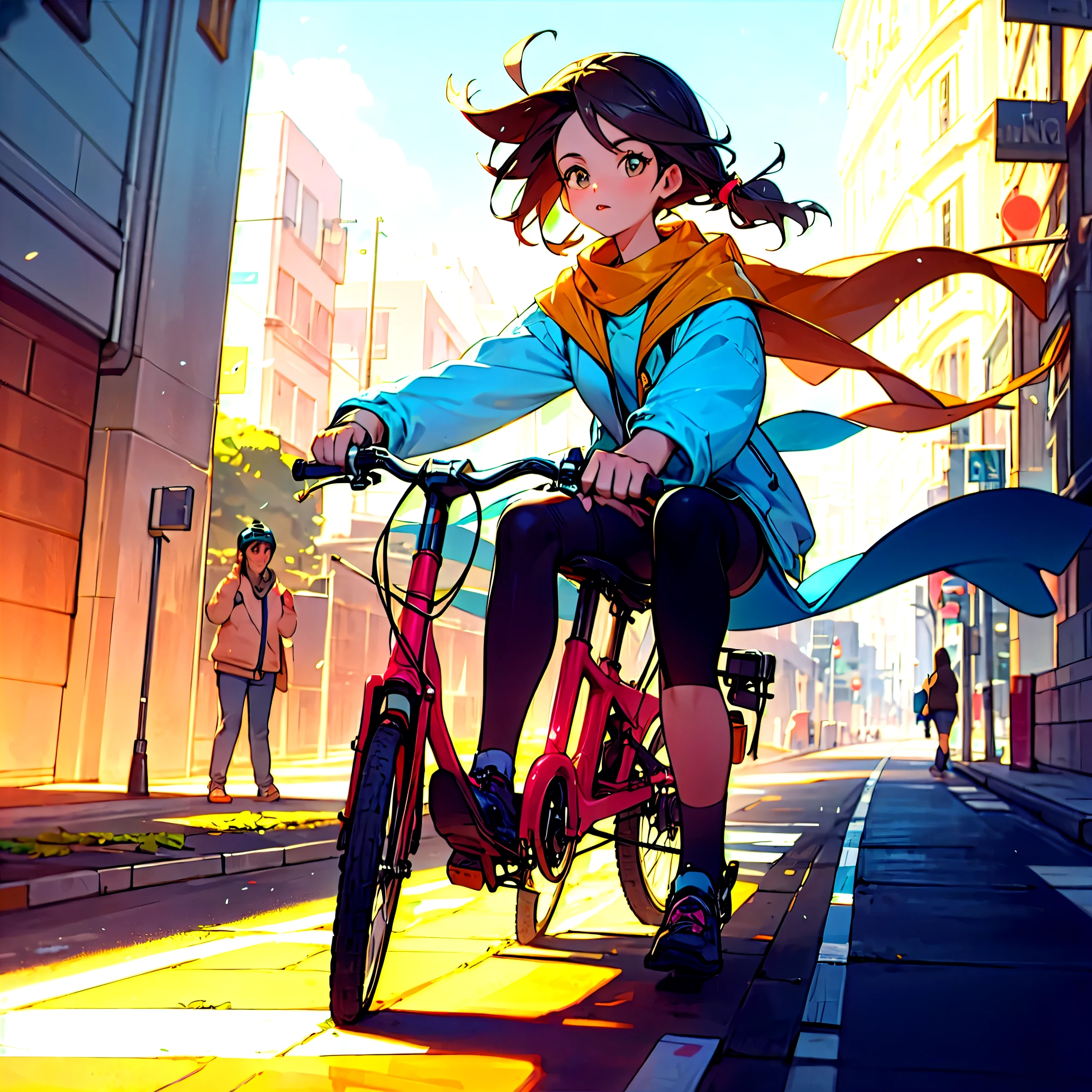 mandando manobras de bike numa rua com luz loira com brinco numa rua sozinha bike linda rosa